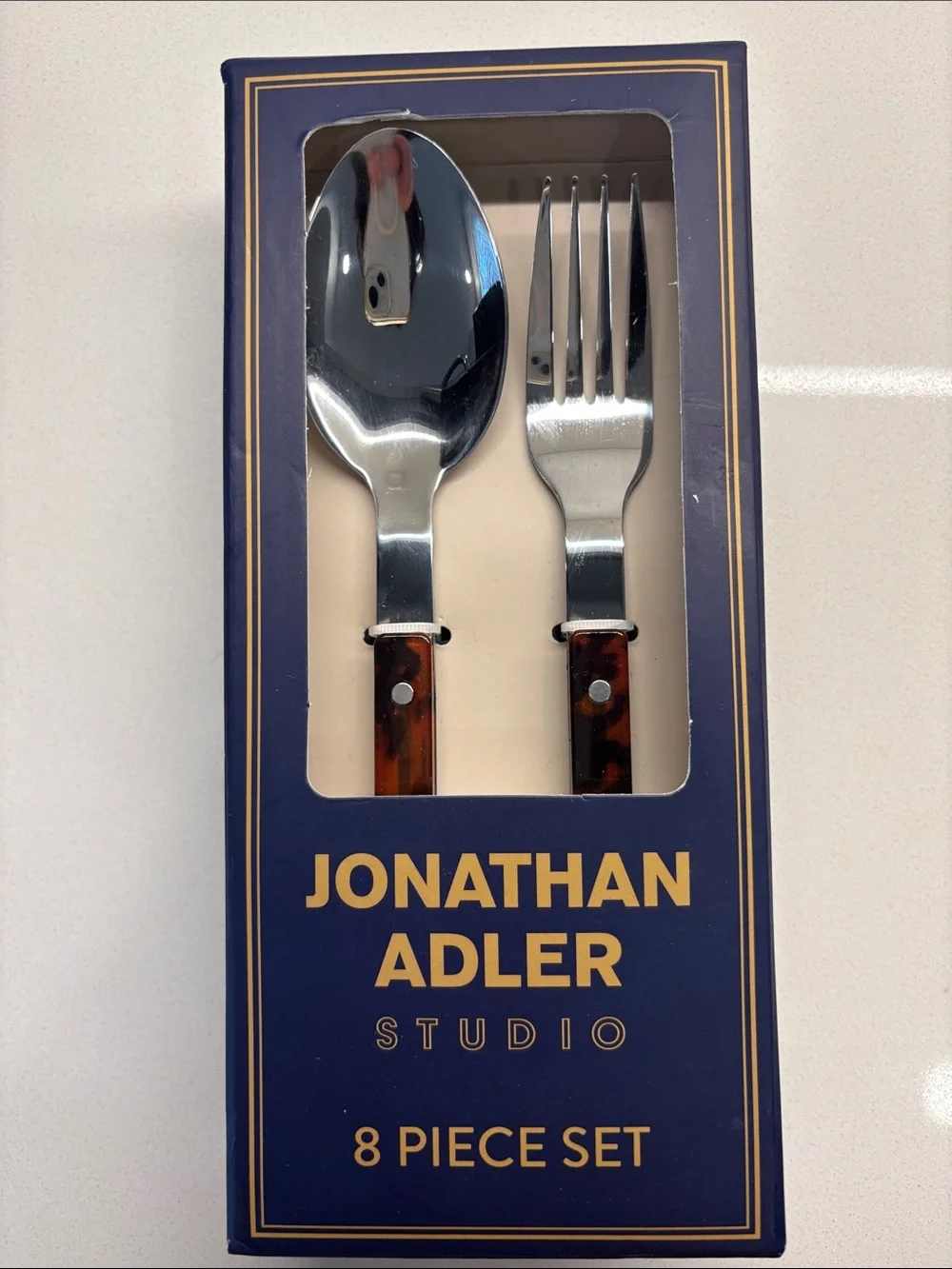 Brand new, sealed Jonathan Adler Tortoise Flatware Set